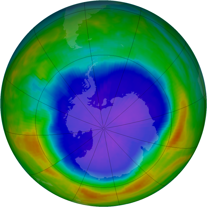 Antarctic ozone map for 04 October 1987